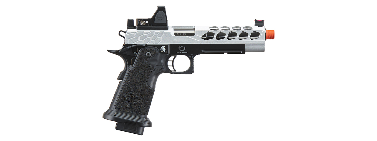 Lancer Tactical Stryk Hi-Capa 5.1 Gas Blowback Airsoft Pistol w/ Reflex Red Dot Sight - (Black & Silver)