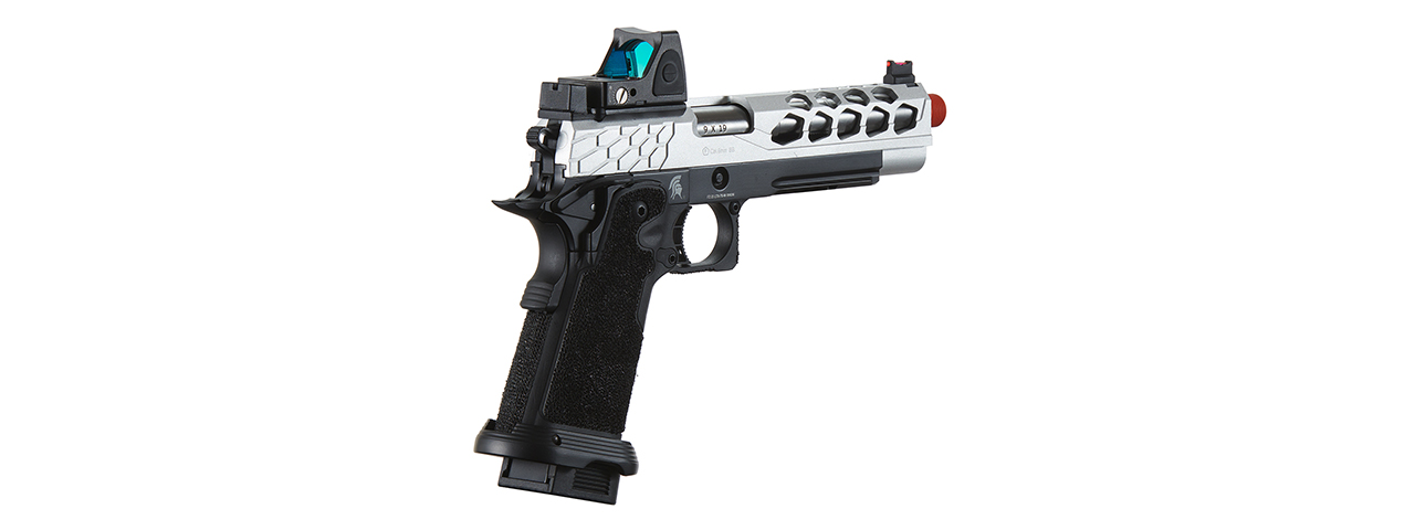 Lancer Tactical Stryk Hi-Capa 5.1 Gas Blowback Airsoft Pistol w/ Reflex Red Dot Sight - (Black & Silver)