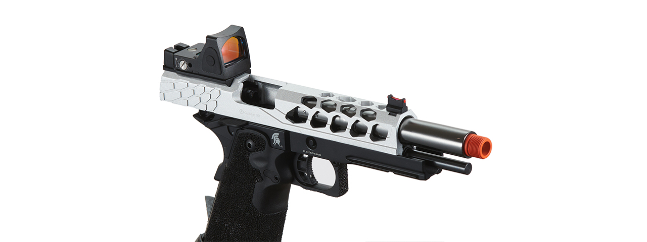 Lancer Tactical Stryk Hi-Capa 5.1 Gas Blowback Airsoft Pistol w/ Reflex Red Dot Sight - (Black & Silver)