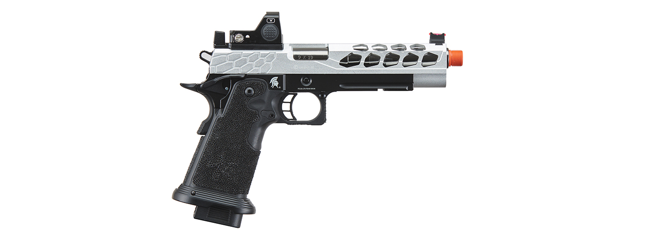 Lancer Tactical Stryk Hi-Capa 5.1 Gas Blowback Airsoft Pistol w/ Red Dot Sight - (Black & Silver)