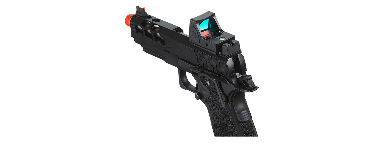 Lancer Tactical Stryk Hi-Capa 4.3 Gas Blowback Airsoft Pistol w/ Reflex Red Dot Sight - (Black)