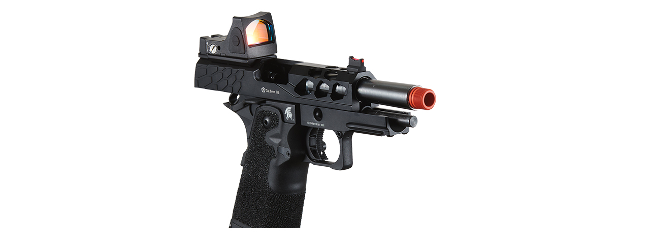 Lancer Tactical Stryk Hi-Capa 4.3 Gas Blowback Airsoft Pistol w/ Reflex Red Dot Sight - (Black) - Click Image to Close
