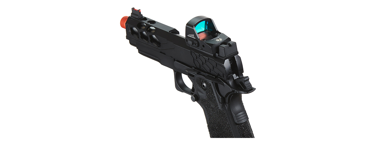 Lancer Tactical Stryk Hi-Capa 4.3 Gas Blowback Airsoft Pistol w/ Micro Red Dot Sight (Black)