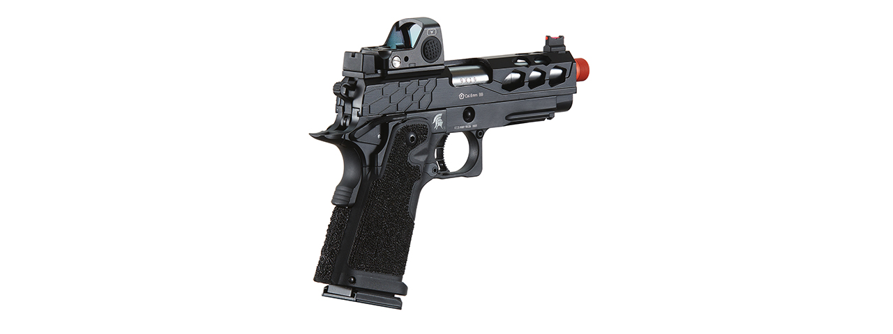 Lancer Tactical Stryk Hi-Capa 4.3 Gas Blowback Airsoft Pistol w/ Red Dot Sight (Black) - Click Image to Close