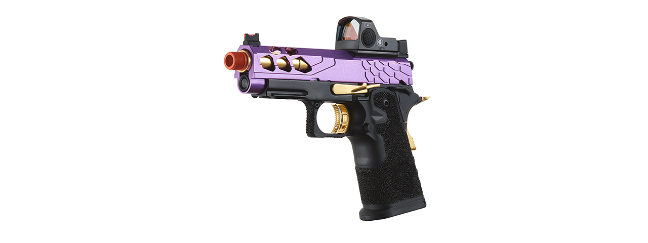 Lancer Tactical Stryk Hi-Capa 4.3 Gas Blowback Airsoft Pistol w/ Red Dot Sight (Black, Purple, Gold)