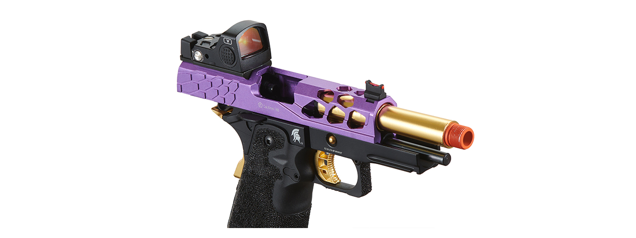 Lancer Tactical Stryk Hi-Capa 4.3 Gas Blowback Airsoft Pistol w/ Red Dot Sight (Black, Purple, Gold)