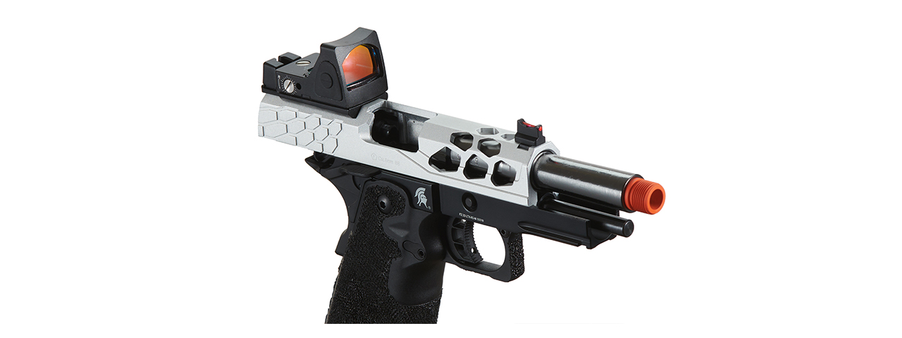 Lancer Tactical Stryk Hi-Capa 4.3 Gas Blowback Airsoft Pistol w/ Reflex Red Dot Sight - (Black & Silver)