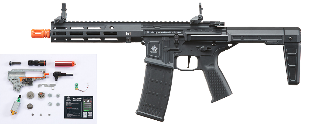 Poseidon Punisher 9" PDW AEGR Rifle w/ Medusa Mosfet - (Black)