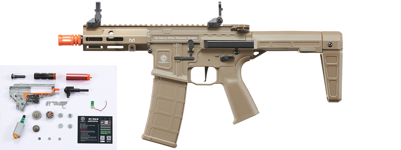 Poseidon Punisher 6" QRF AEGR Rifle w/ Medusa Mosfet - (Tan)