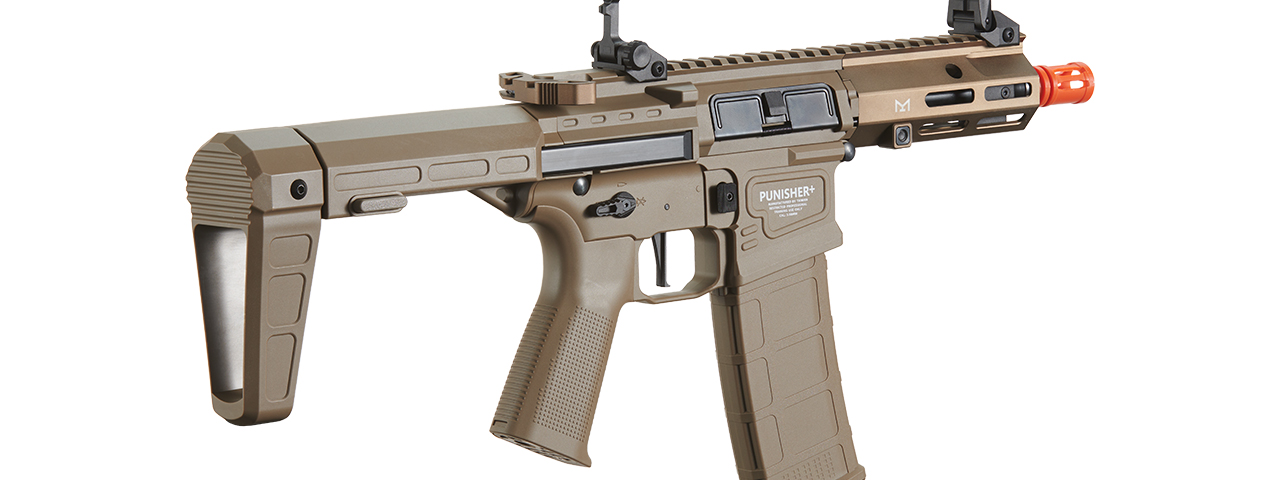 Poseidon Punisher 6" QRF AEGR Rifle w/ Medusa Mosfet - (Tan) - Click Image to Close