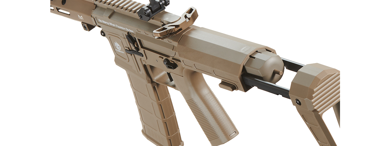 Poseidon Punisher 6" QRF AEGR Rifle w/ Medusa Mosfet - (Tan) - Click Image to Close