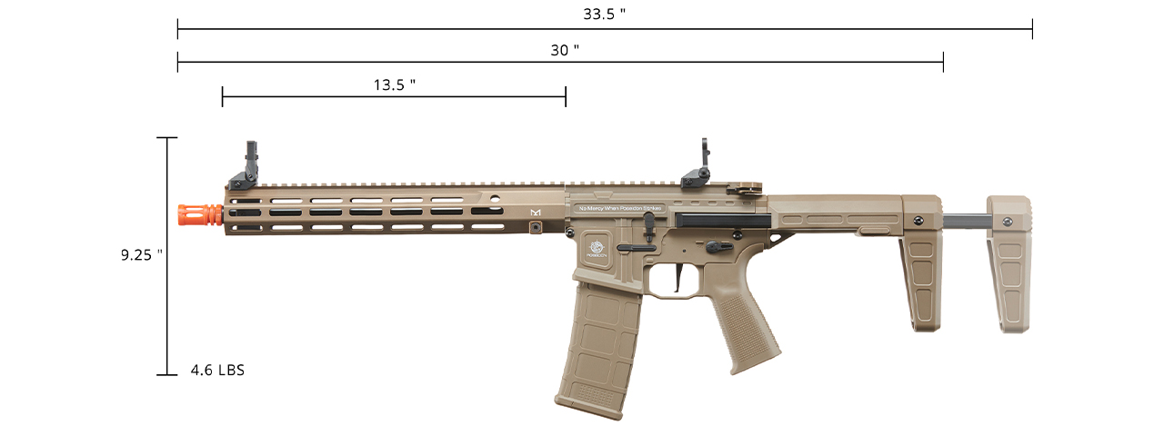 Poseidon Punisher 14" AEGR Rifle w/ Medusa Mosfet - (Tan) - Click Image to Close