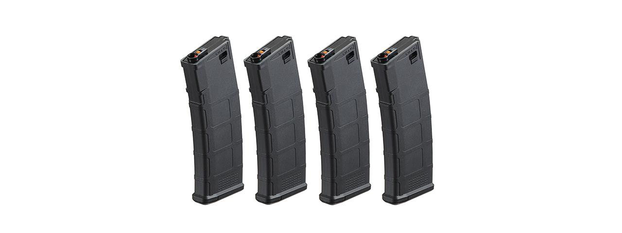 Poseidon AR M4 220 Rounds AEG Magazines x 4 Pack - (Black) - Click Image to Close