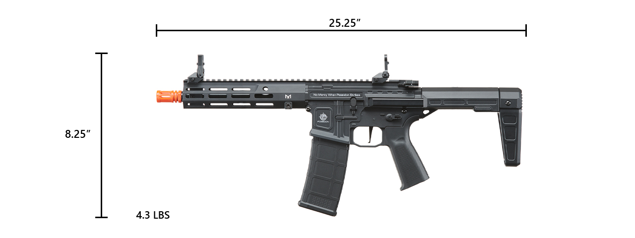 Poseidon Punisher 9" PDW AEGR Rifle w/ Trigger Switch - (Black) - Click Image to Close