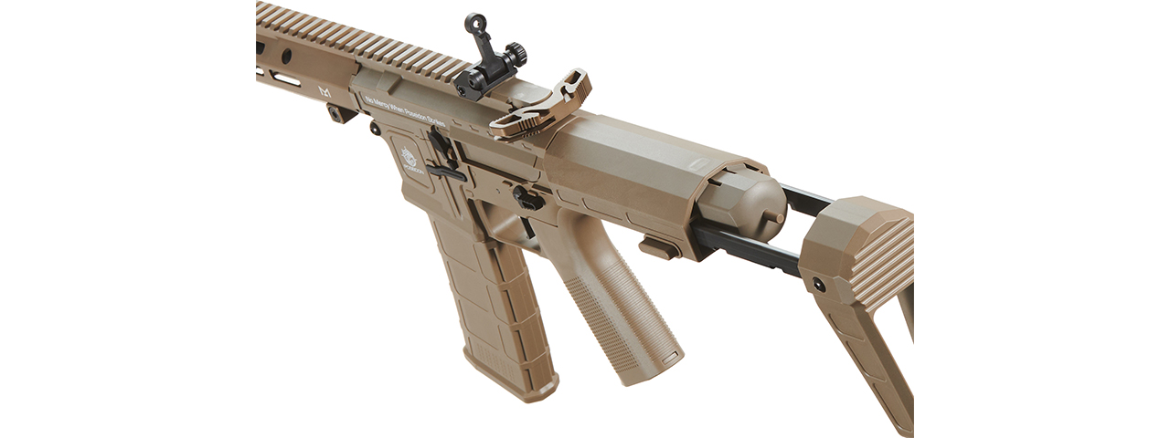 Poseidon Punisher 9" PDW AEGR Rifle w/ Trigger Switch - (Tan) - Click Image to Close