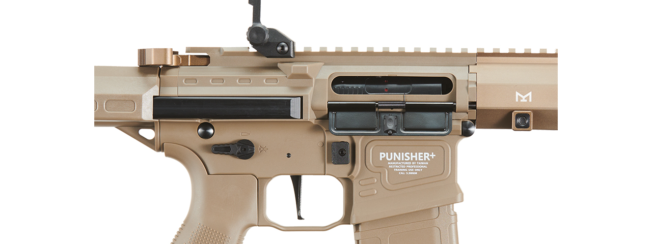 Poseidon Punisher 6" QRF AEGR Rifle w/ Trigger Switch - (Tan) - Click Image to Close