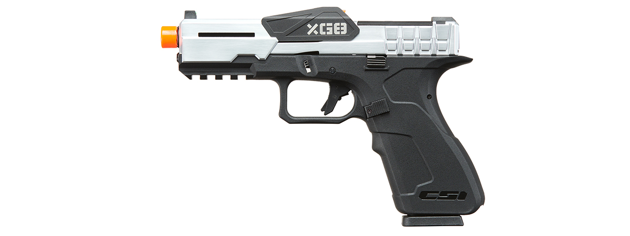 Poseidon CSI XG8 Gas Blow Back Aluminum Pistol - (Metal/Silver)