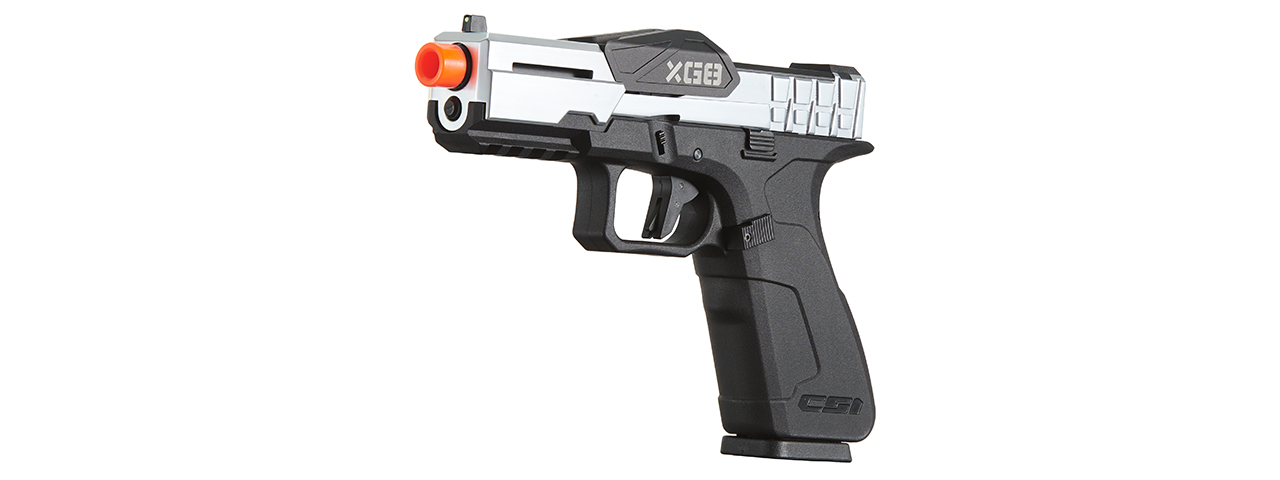 Poseidon CSI XG8 Gas Blow Back Aluminum Pistol - (Metal/Silver)