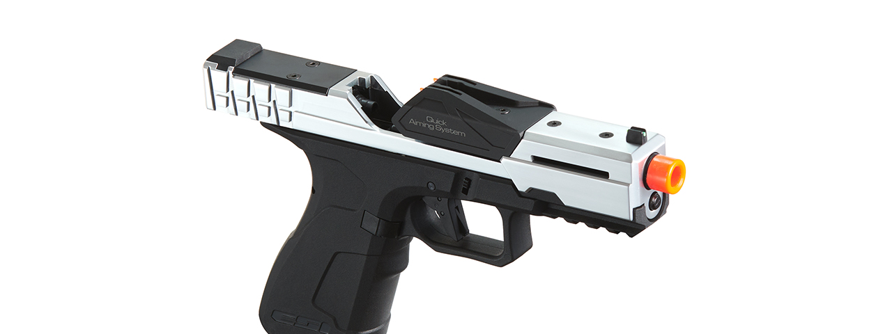 Poseidon CSI XG8 Gas Blow Back Aluminum Pistol - (Metal/Silver)