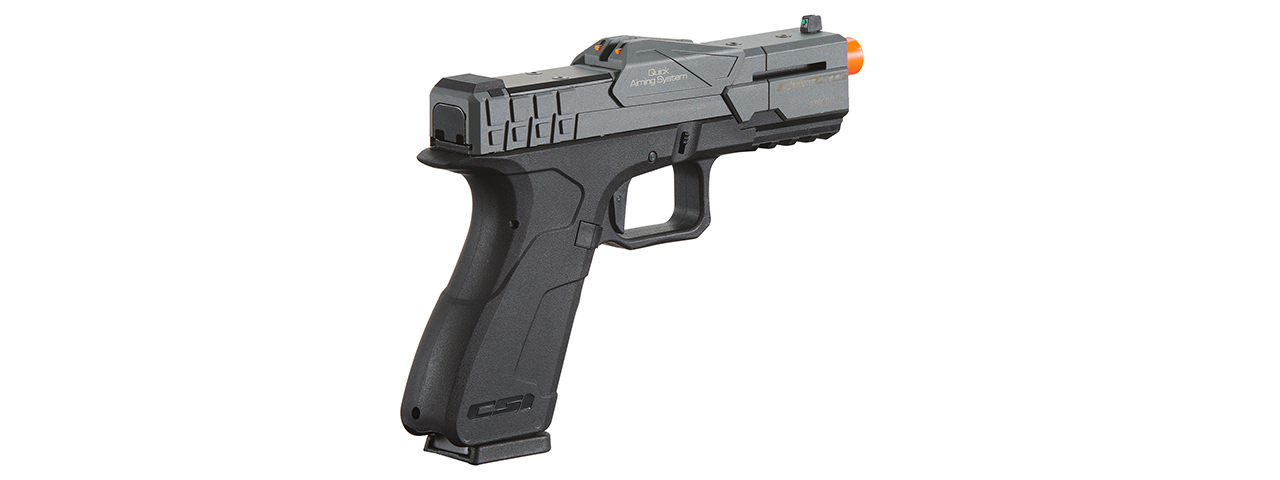 Poseidon CSI XG8 Gas Blow Back Aluminum Pistol - (Gray/Black) - Click Image to Close