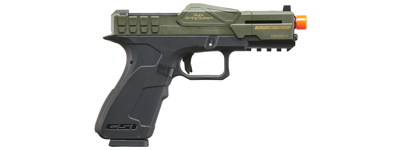 Poseidon CSI XG8 Gas Blow Back Aluminum Pistol - (OD Green/Black)