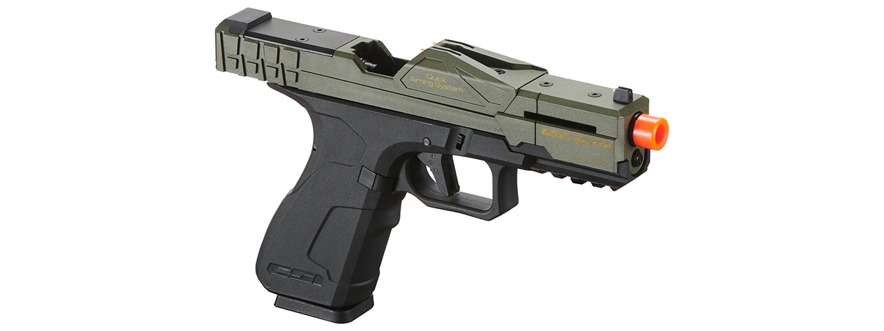 Poseidon CSI XG8 Gas Blow Back Aluminum Pistol - (OD Green/Black) - Click Image to Close