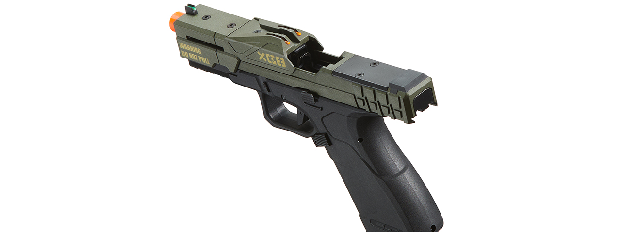 Poseidon CSI XG8 Gas Blow Back Aluminum Pistol - (OD Green/Black)