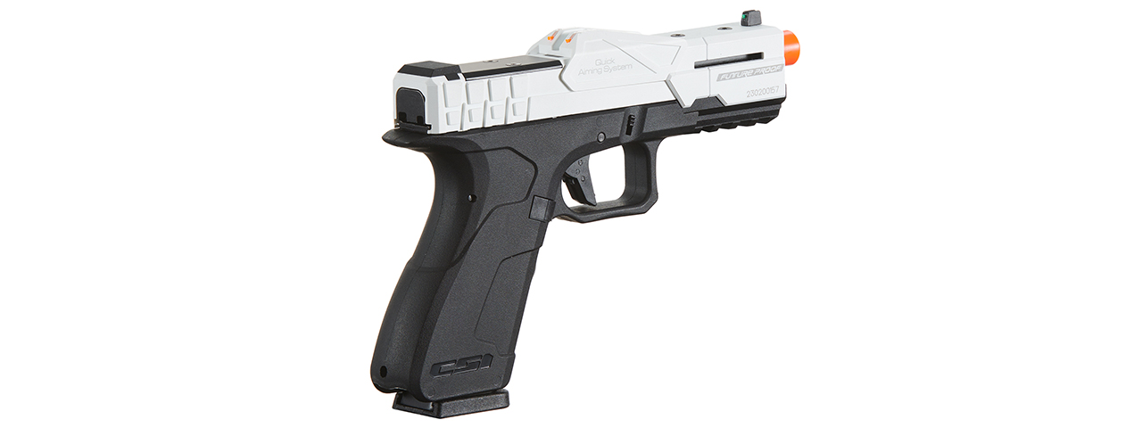 Poseidon CSI XG8 Gas Blow Back Aluminum Pistol - (White/Black) - Click Image to Close