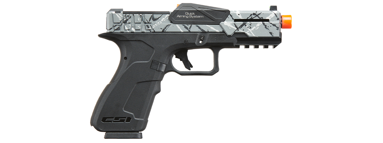 Poseidon CSI XG8 Gas Blow Back Aluminum Pistol - (Gray Splash Anodized)