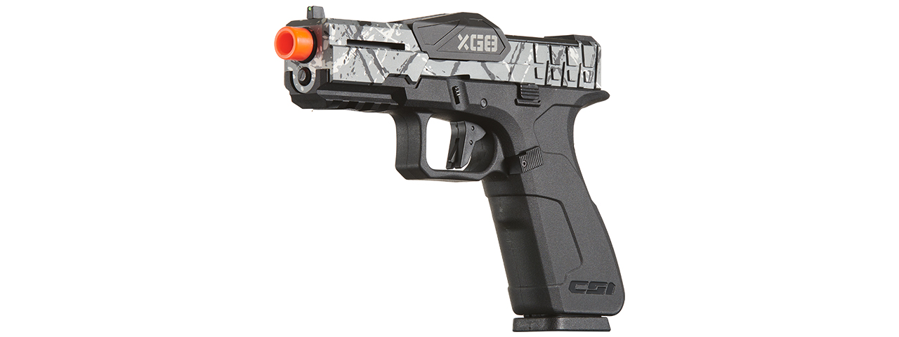 Poseidon CSI XG8 Gas Blow Back Aluminum Pistol - (Gray Splash Anodized) - Click Image to Close