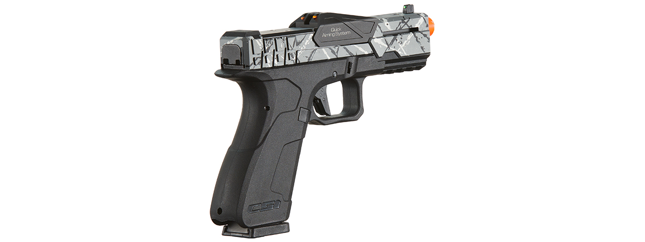 Poseidon CSI XG8 Gas Blow Back Aluminum Pistol - (Gray Splash Anodized)