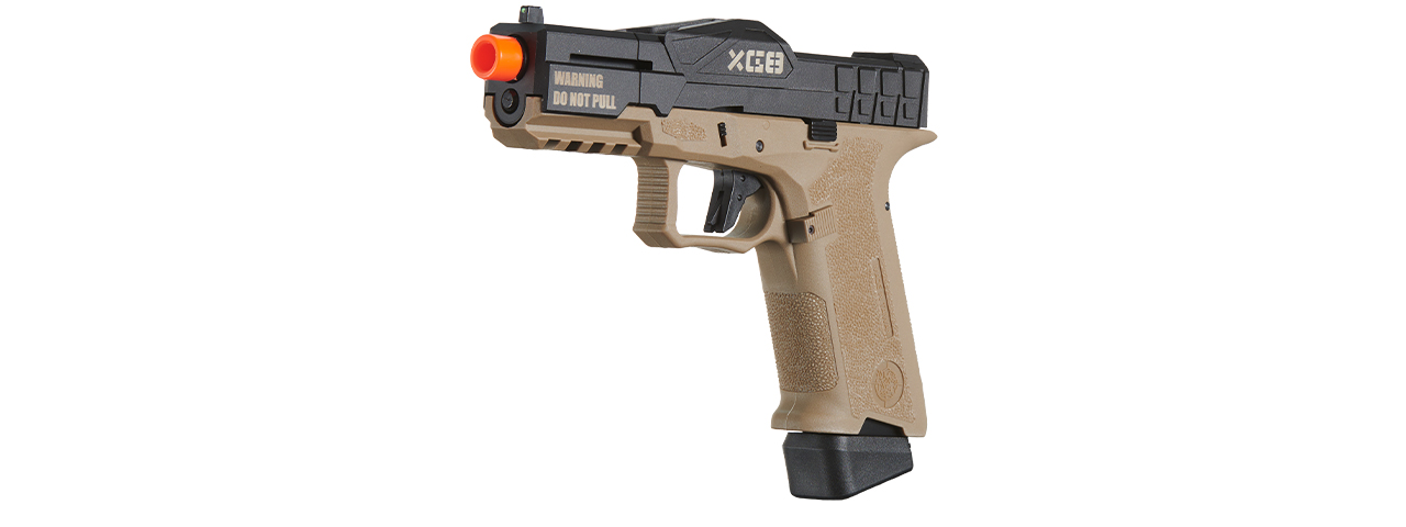 Poseidon CSI XG8 Close Combat Tactical GBB Pistol - (Black/Tan) - Click Image to Close