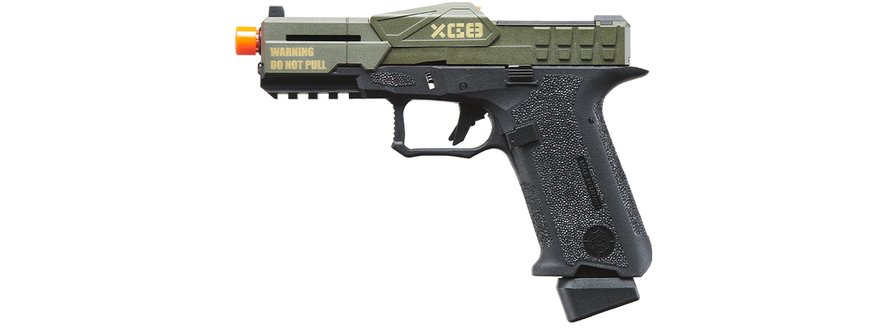 Poseidon CSI XG8 Close Combat Tactical GBB Pistol - (OD Green/Black) - Click Image to Close