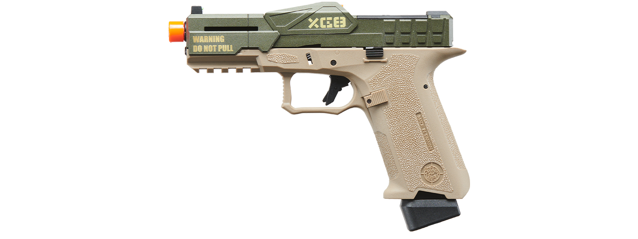 Poseidon CSI XG8 Close Combat Tactical GBB Pistol - (OD Green/Tan) - Click Image to Close