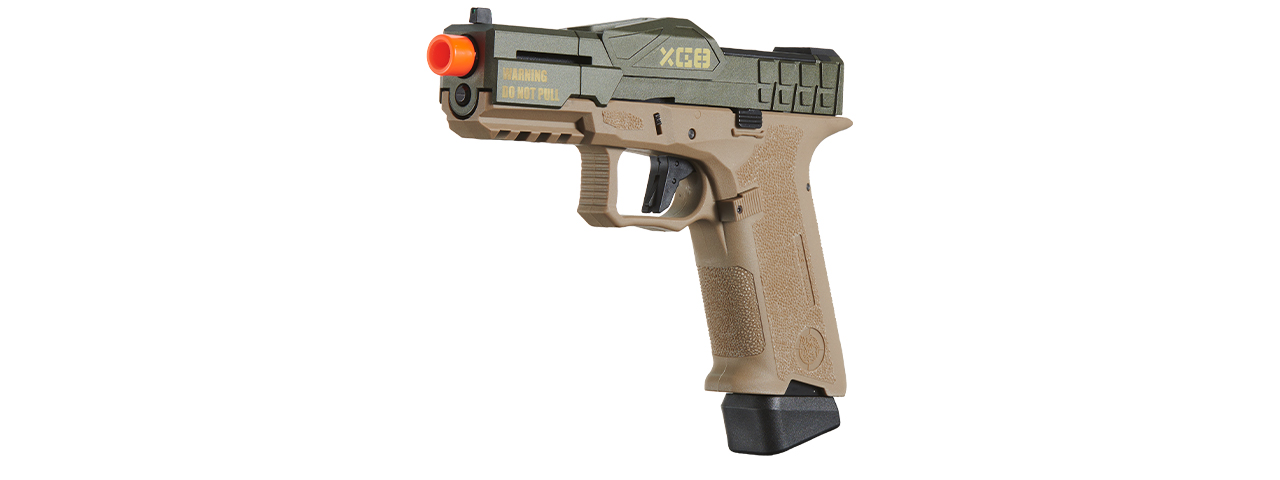 Poseidon CSI XG8 Close Combat Tactical GBB Pistol - (OD Green/Tan)