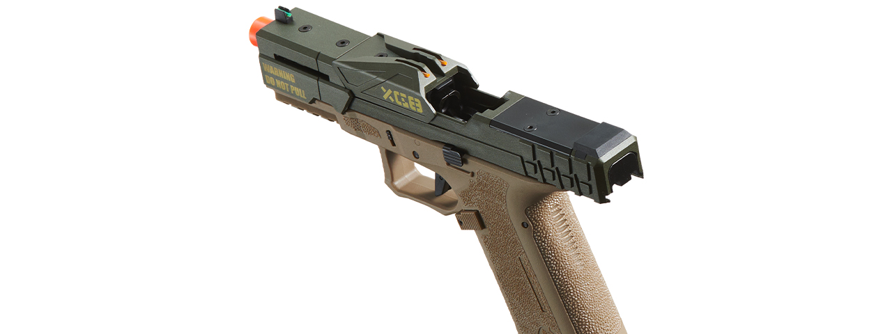 Poseidon CSI XG8 Close Combat Tactical GBB Pistol - (OD Green/Tan)