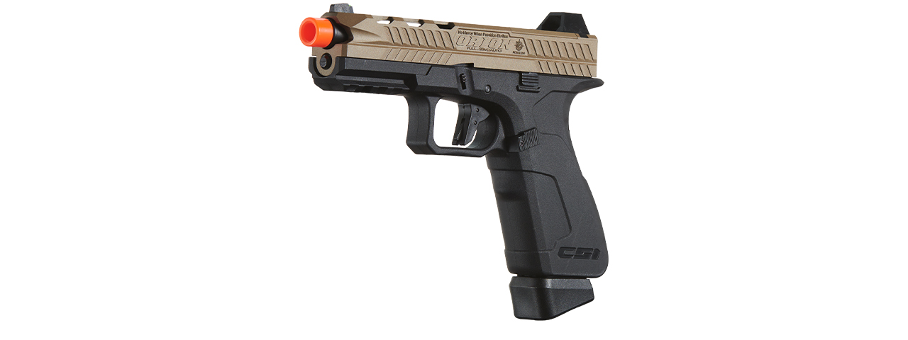 Poseidon CSI Orion Close Combat Tactical GBB Pistol - (Tan/Black) - Click Image to Close