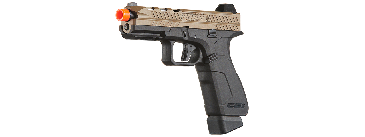 Poseidon CSI Orion Close Combat Tactical GBB Pistol - (Tan/Black) - Click Image to Close