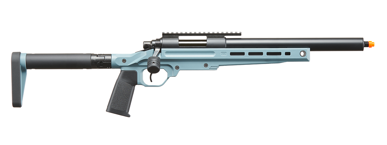 Tokyo Marui VSR-ONE Bolt Action Airsoft Rifle w/ Folding Stock - (Phantom Blue) - Click Image to Close