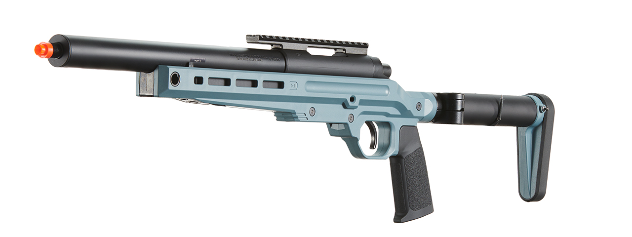 Tokyo Marui VSR-ONE Bolt Action Airsoft Rifle w/ Folding Stock - (Phantom Blue) - Click Image to Close