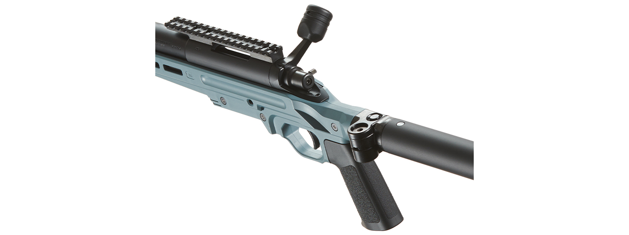 Tokyo Marui VSR-ONE Bolt Action Airsoft Rifle w/ Folding Stock - (Phantom Blue) - Click Image to Close