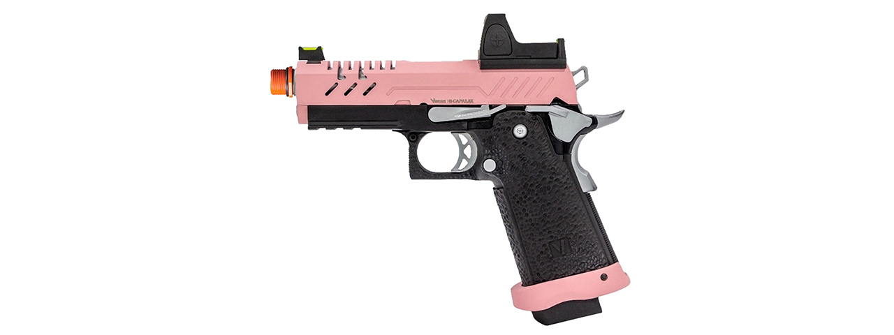 Vorsk Hi-Capa 3.8 Pro GBB Pistol w/ Red Dot Sight - (Pink/Black)