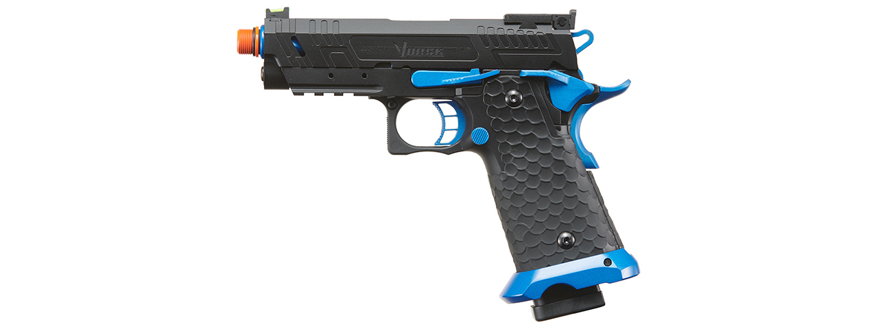 Vorsk Hi-Capa CS Vengeance 3.8 Compact GBB Pistol - (Black/Blue)