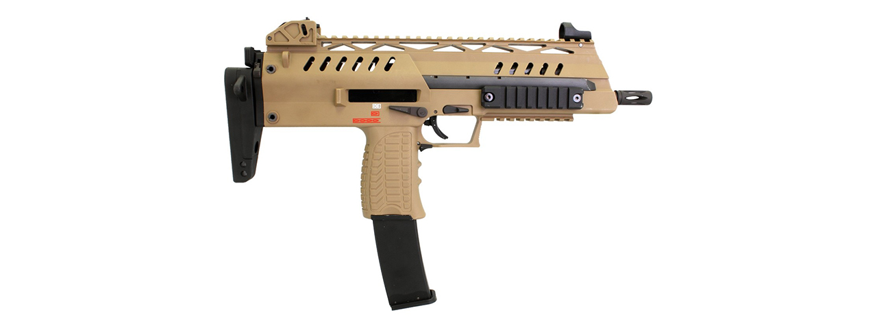 WE-Tech SMG-8 Airsoft GBB Sub Machine Gun - (Tan) - Click Image to Close