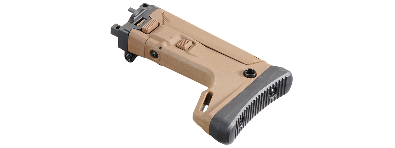 Atlas Custom Works ACR Style Retractable Stock for CYMA MP5K Airsoft Rifle - (Tan) Atlas Custom Works ACR Style Retractable Stock for CYMA MP5K Airsoft Rifle - (Tan)