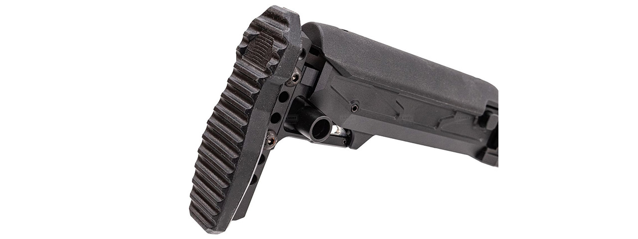 Atlas Custom Works Adjustable Telescopic Folding Stock w/ 4 Position Cheek Riser for GHK AKM V3 GBBR Airsoft Rifles - (Black)
