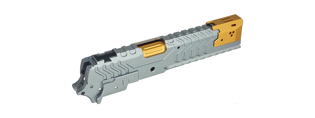 Atlas Custom Works Aluminum Matrix Slide/Frame Kit for Tokyo Marui Hi-Capa GBB Airsoft Pistols - (Gray/Gold)