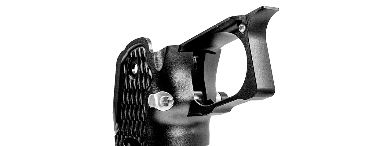 Atlas Custom Works CNC Aluminum Type 9 Grip Kit w/ Magwell Trigger Guard/Housing for Tokyo Marui Hi Capa GBBP Airsoft Pistols - (Black)