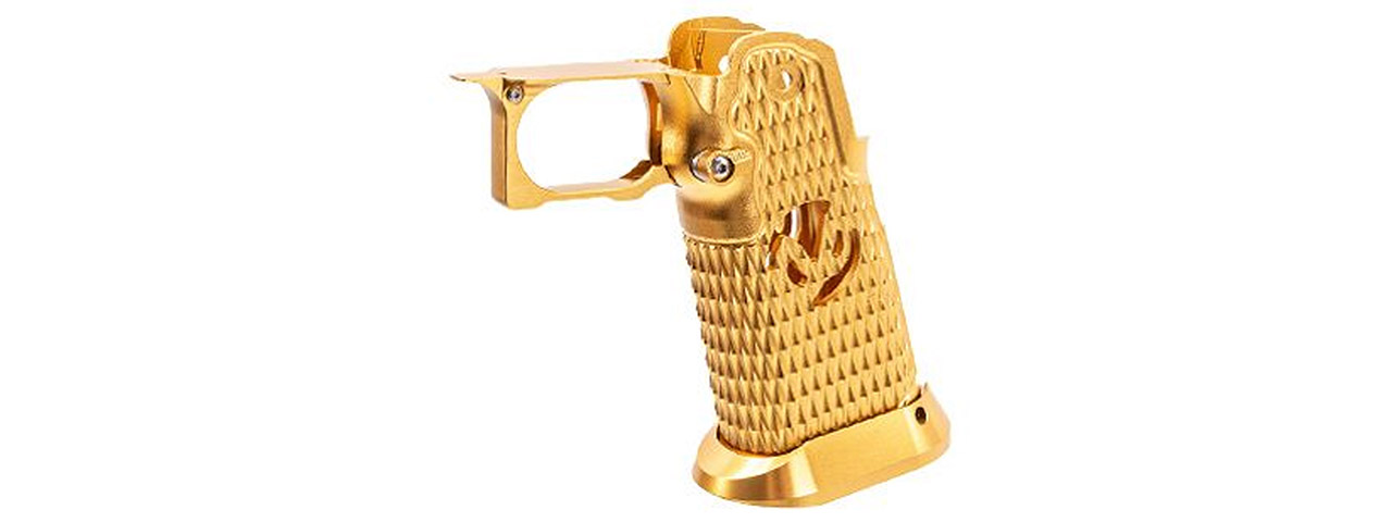 Atlas Custom Works CNC Aluminum Type 9 Grip Kit w/ Magwell Trigger Guard/Housing for Tokyo Marui Hi Capa GBBP Airsoft Pistols - (Gold)