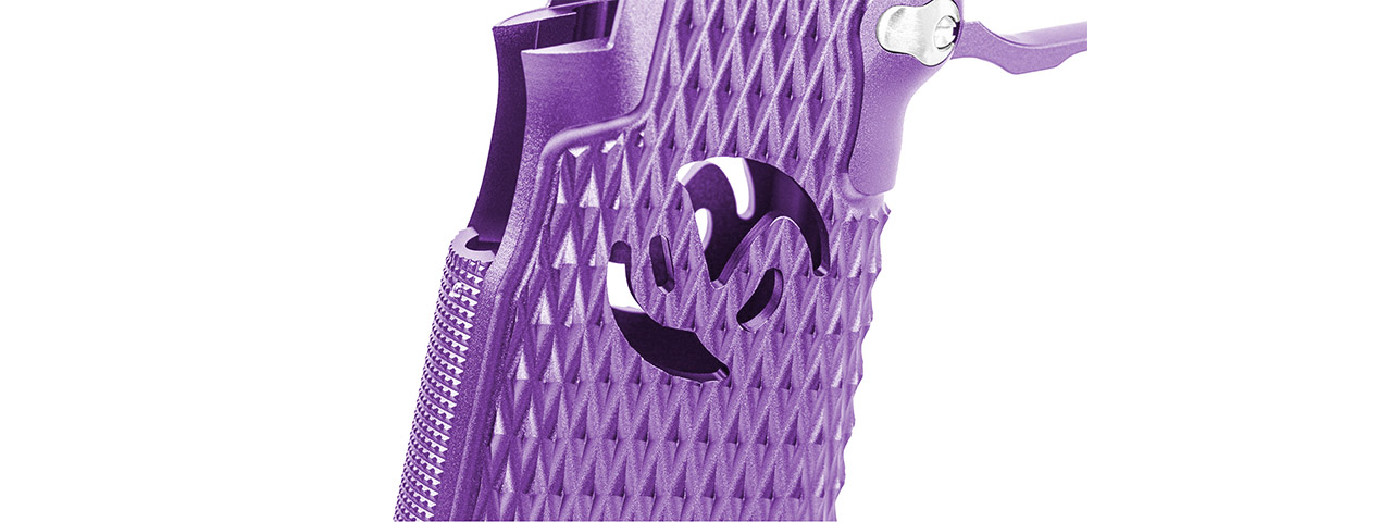 Atlas Custom Works CNC Aluminum Type 9 Grip Kit w/ Magwell Trigger Guard/Housing for Tokyo Marui Hi Capa GBBP Airsoft Pistols - (Purple)